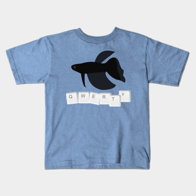 QWERTY Fish Kids T-Shirt by FlyNebula